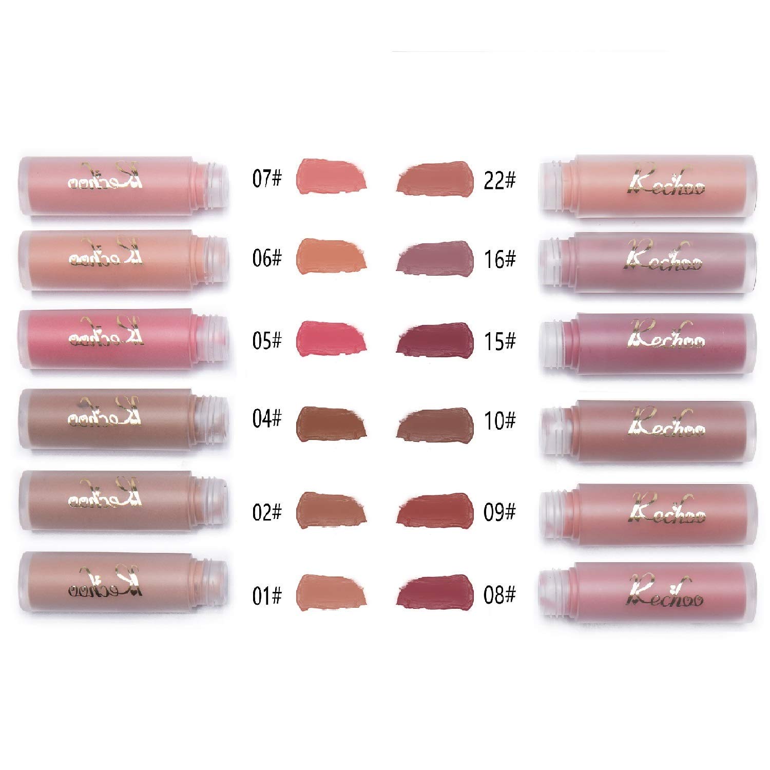 Rechoo 12 Pcs Matte Lippenstifte Wasserfest Langlebig Supterstay Liquid Lipstick Lipgloss Set