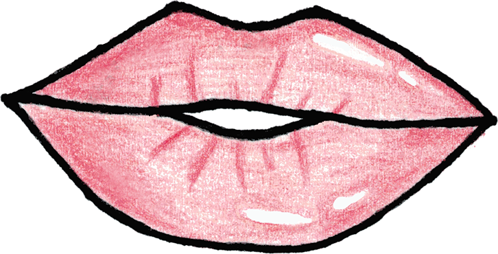 Breiter Mund und volle Lippen Form